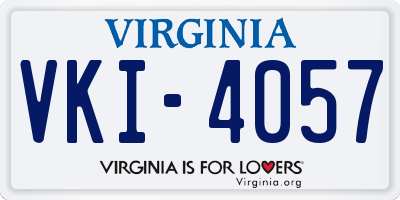 VA license plate VKI4057