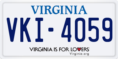 VA license plate VKI4059