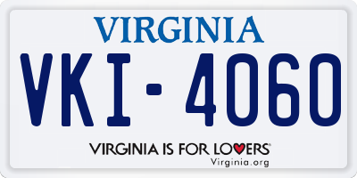 VA license plate VKI4060