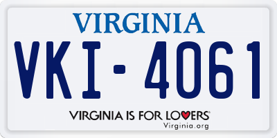 VA license plate VKI4061