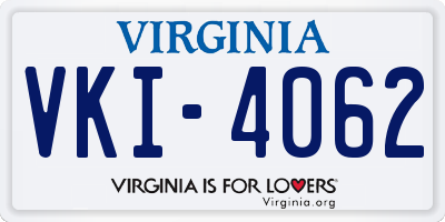 VA license plate VKI4062