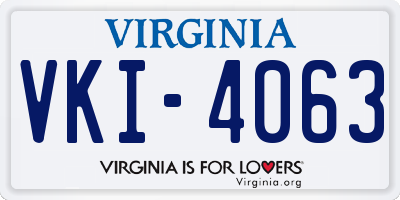 VA license plate VKI4063