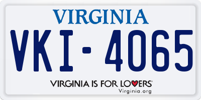VA license plate VKI4065