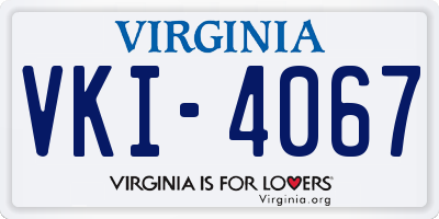 VA license plate VKI4067