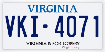 VA license plate VKI4071