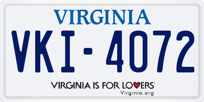 VA license plate VKI4072
