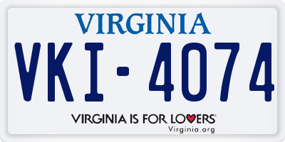 VA license plate VKI4074
