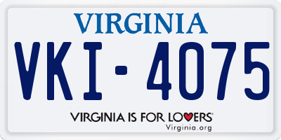 VA license plate VKI4075