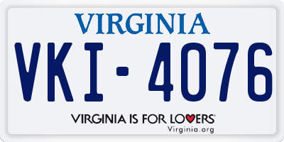 VA license plate VKI4076