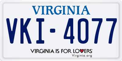 VA license plate VKI4077