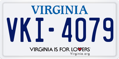 VA license plate VKI4079