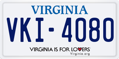 VA license plate VKI4080