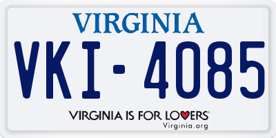 VA license plate VKI4085