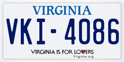 VA license plate VKI4086