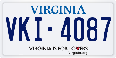 VA license plate VKI4087