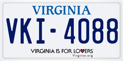 VA license plate VKI4088