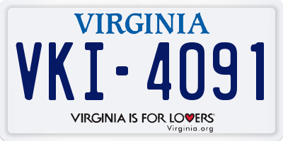 VA license plate VKI4091