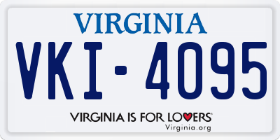 VA license plate VKI4095