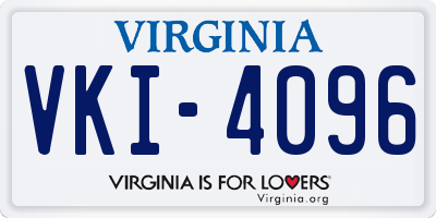 VA license plate VKI4096
