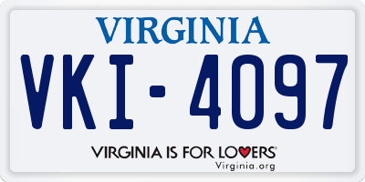 VA license plate VKI4097
