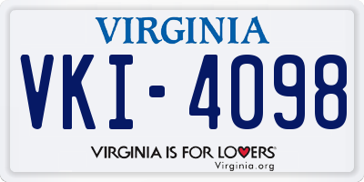 VA license plate VKI4098