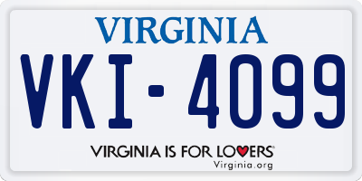 VA license plate VKI4099