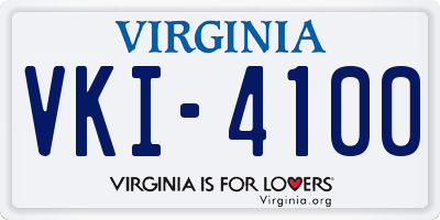 VA license plate VKI4100