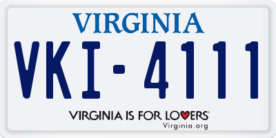 VA license plate VKI4111