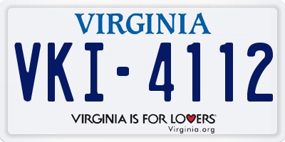 VA license plate VKI4112