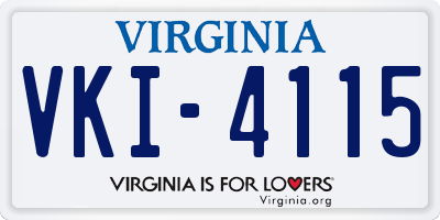 VA license plate VKI4115