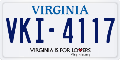 VA license plate VKI4117