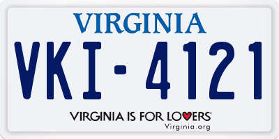 VA license plate VKI4121