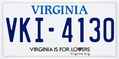 VA license plate VKI4130
