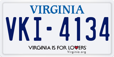 VA license plate VKI4134