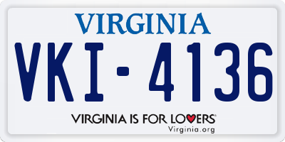 VA license plate VKI4136