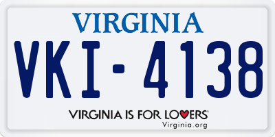 VA license plate VKI4138
