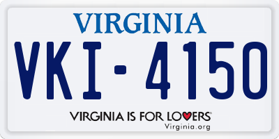 VA license plate VKI4150