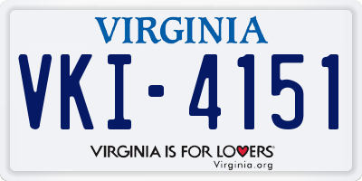 VA license plate VKI4151