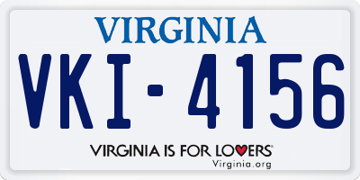 VA license plate VKI4156
