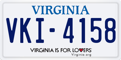VA license plate VKI4158
