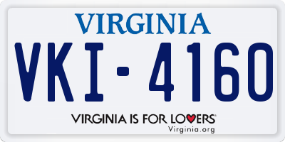 VA license plate VKI4160