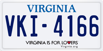 VA license plate VKI4166