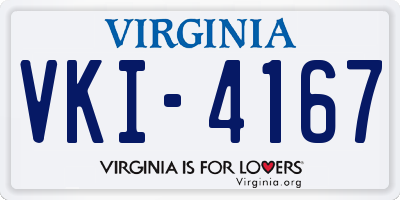 VA license plate VKI4167