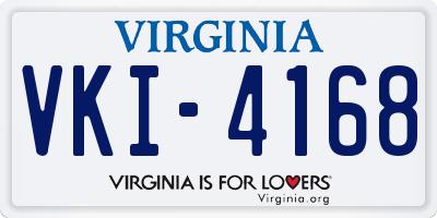 VA license plate VKI4168