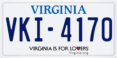 VA license plate VKI4170