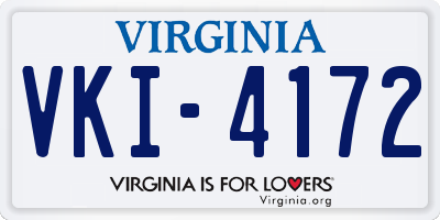 VA license plate VKI4172