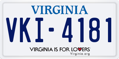 VA license plate VKI4181
