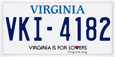 VA license plate VKI4182