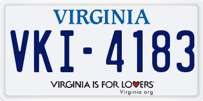 VA license plate VKI4183