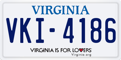 VA license plate VKI4186